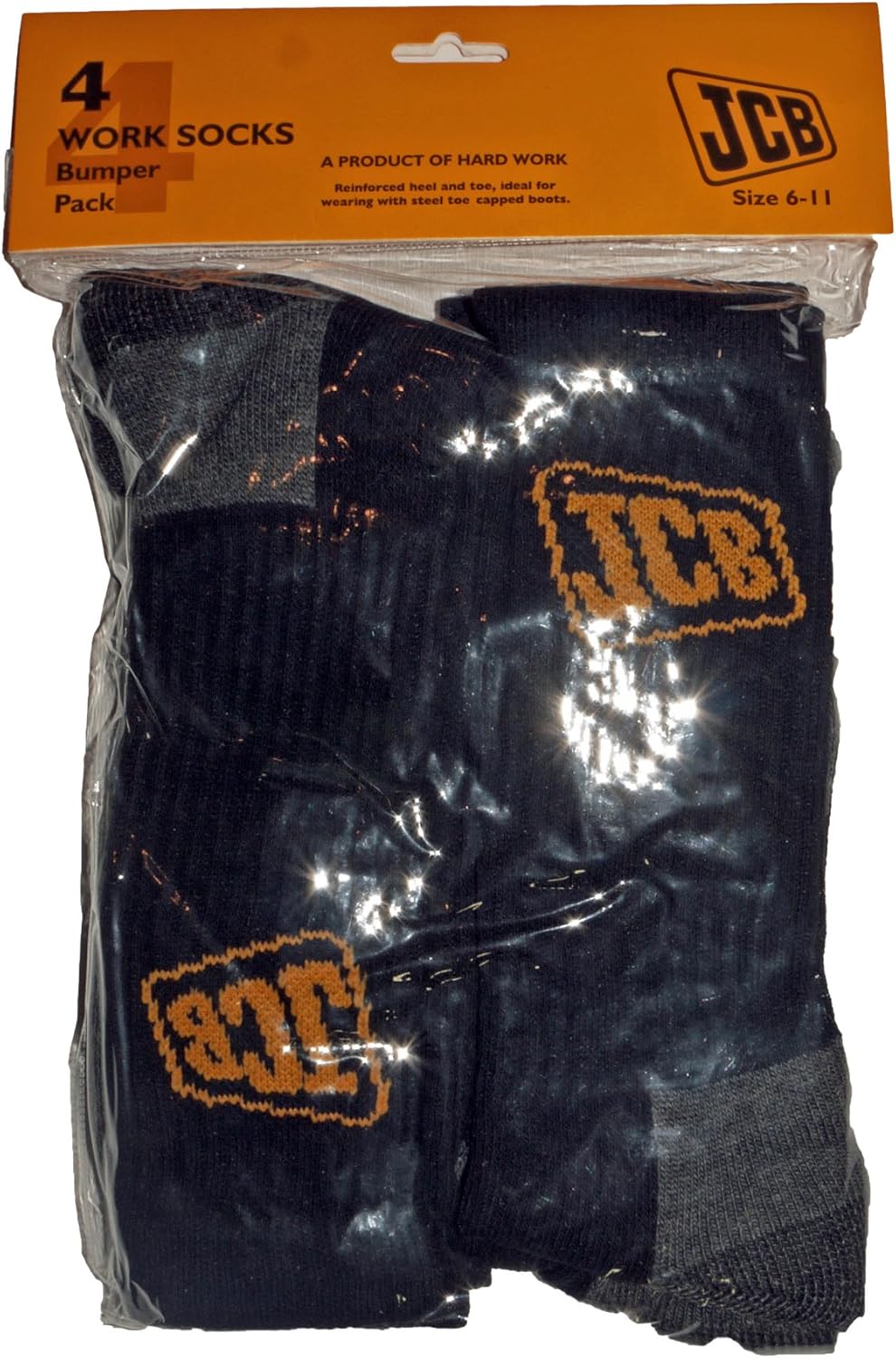 JCB 4 Pack Work Socks Size 611 Amazon.co.uk Clothing