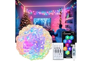 AANDZ Christmas String Lights Indoor, Waterproof Colorful Lights with RF Remote & APP, 32.8Ft 66 LEDs USB Powered RGB Music Sync Twinkle Mini Oval Ball Lights for Garden X-mas Decor Party