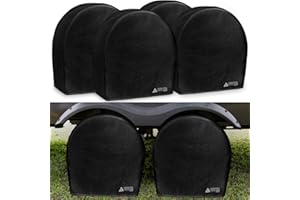 Leader Accessories Tire Covers (4 Pack) - Heavy Duty Waterproof Wheel Protectors for Truck, SUV, Jeep, Camper,Trailer, RV - Universal Fits 29.25-31.75 Inches Diameter, Black
