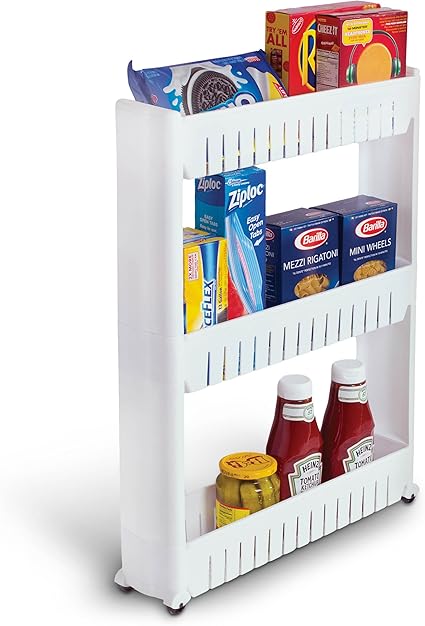 Laundry Room Organizer And Slim Storage Cart Mobile Wheels Shelf