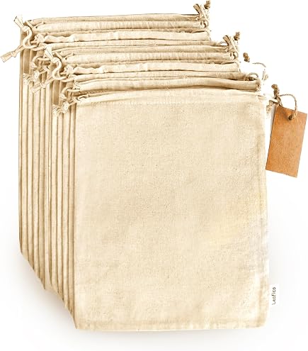 Sac à Oignons Et Pommes De Terre En Toile - Grand 25x36 Cm, Lavable, Cordon De Serrage, Rangement Légumes - 7