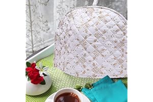 GDONLINE Gold Ombre Mandala Handmade Cotton Printed Tea Cosy Cotton Kitchen Accessories White and Gold Color Royal Tea Cozy Cover White and Gold Kettle Tea Pot Cover 14X11 Inch