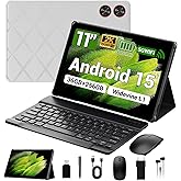 DEZLTID 2025 Tablet 11 inch Android 15 Tablets with Keyboard Stylus Mouse: 2K IPS Tablette (2000x1200), 36GB+256GB(2TB TF)-Gray