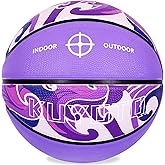 KUYOTQ Kids Toddler Youth Adult Size (3~7) Basketball Thickened Rubber or Leather Small Mini Basketball Soft Touch in & Outdoor Wear Resistant Basketball for Boys Girls Basketball Gifts (Deflated)