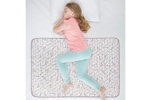 WOVENX Organic Incontinence Pads for Kids & Toddlers - 5 Layer Waterproof Protectors for Overnight Bed Wetting - Reusable & Washable Pee Pads - Fits Twin to Full Size Beds - 34" x 52" Unicorn