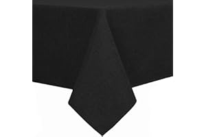 Hiasan Faux Linen Square Tablecloth - Wrinkle Free, Washable Rust-Proof Square Table Cloth for Kitchen Dining Room Holiday Ta