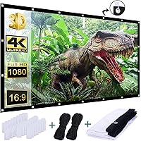 Projection Screen 100 inch, Washable Projector Screen 16:9 Foldable Anti-Crease Portable Projector Movies Screen for Home The