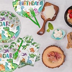 Grencian 96 Pcs Dinosaur Birthday Party Supplies