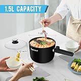 Topwit Hot Pot Electric 1.5L Ramen Cooker Dual Power 250W 600W Nonstick Black view 4
