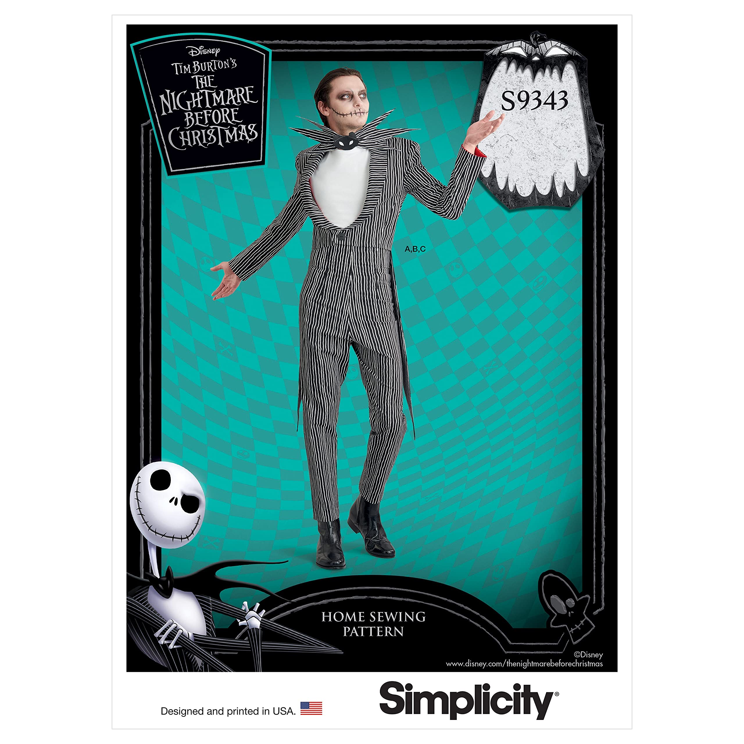 Simplicity Sewing Pattern S9343 Men's Costume and Knit Face Mask