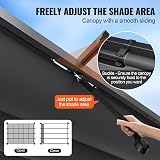 VEVOR 10'x13' Outdoor Retractable Pergola with Canopy, Gray view 4