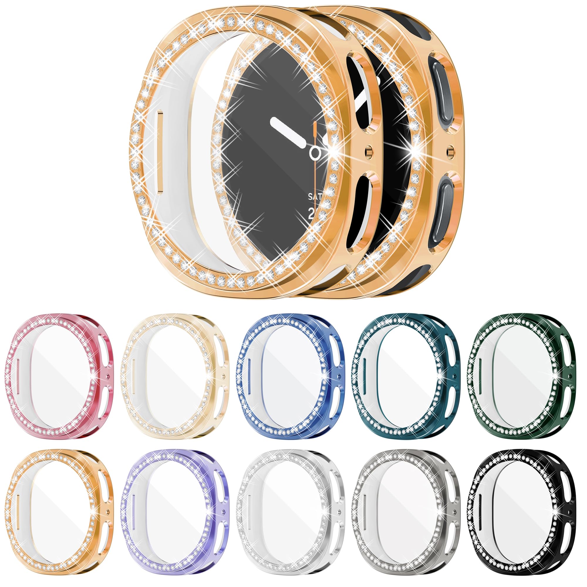 Photo 1 of [10-Pack] Bling Watch Screen Protector for Samsung Galaxy Watch8 40mm, Glitter Protection Cases TPU Soft Cover with Sparkly Rhinestones for Galaxy Watch8 40MM(SM-L320)