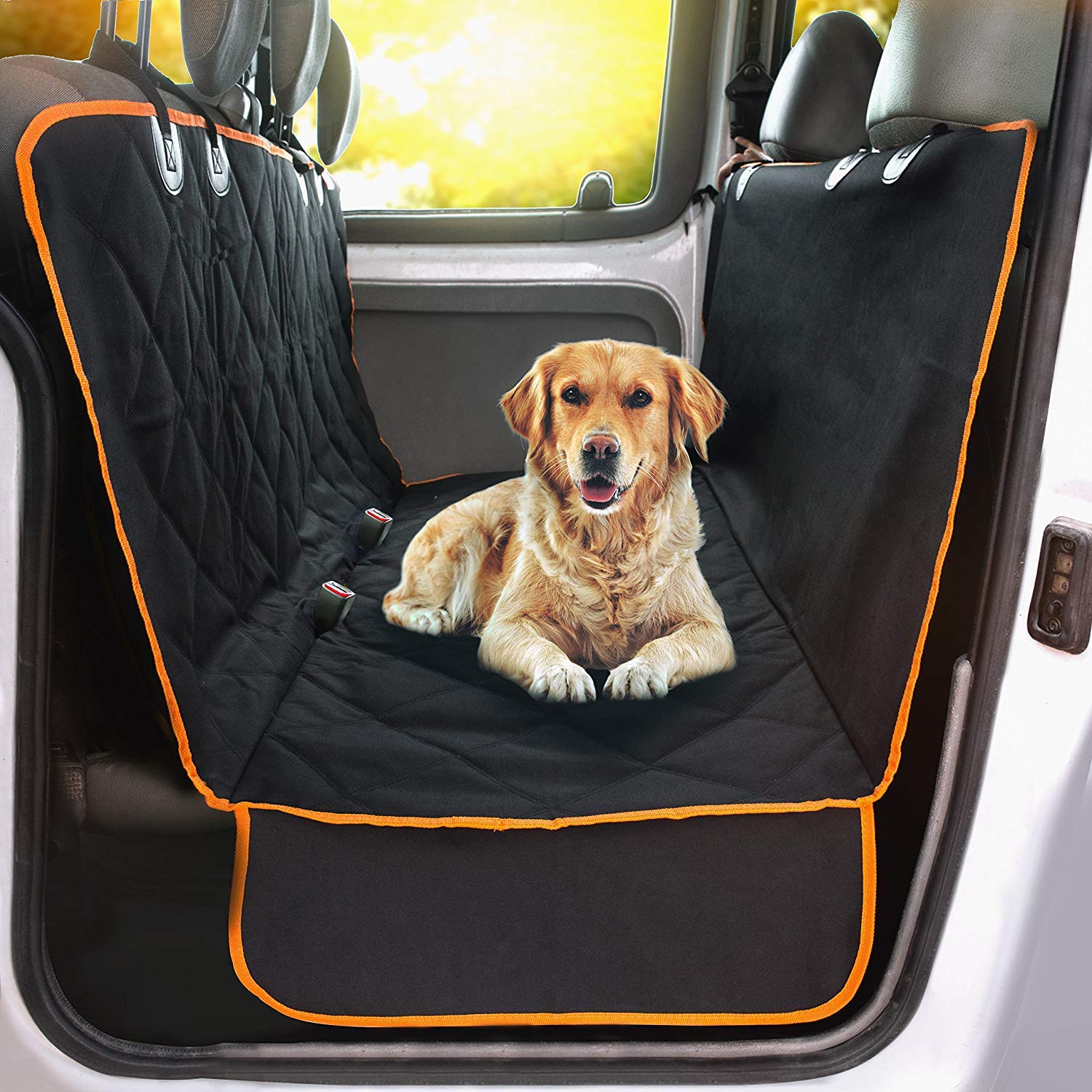 Photo 1 of Doggie World Dog Car Seat Cover for Back Seat for XL Cars, SUVs & Trucks - Durable Car Cover Protector for Dogs, Nonslip Backseat Dog Hammock, Waterproof Scratchproof Protection Against Dirt, Pet Fur
