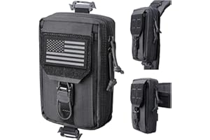 RXW MOLLE Tactical Phone Pouch, Backpack Accessories Utility EDC Tool Holster, Shoulder Strap Phone Holder for Vest & Duty Belt(Fits 4.5"-6.9" Phones)
