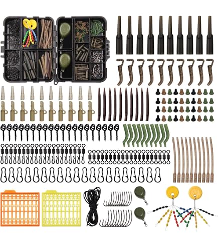 Lightning Strike Carp Fishing Powder Bait Trap Hook System – 10 Packs / 20 Rigs | Size #4 Black Chrome High Carbon Steel