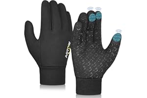 AOTOW Kids Winter Warm Sports Gloves - Cold Weather Water-Resistant Children Mittens Age 4 12 Years Boys Girls Black
