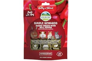 Oxbow Simple Rewards Baked Treats with Bell Pepper and Hay for Rabbits, Guinea Pigs, Chinchillas, and Small Pets