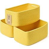3-Pack Woven Rope Storage Baskets - 13x8.66x5.11 Inch Oval Organizer Bins For Shelves & Closets