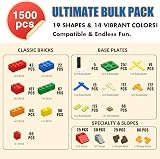 HIUME Building Bricks 1500 Pieces Compatible with Major Brands 12 Colors 14 view 2