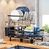 GAOKASE 2 Tiers Dish Drying Rack, Space-Saving Dish
