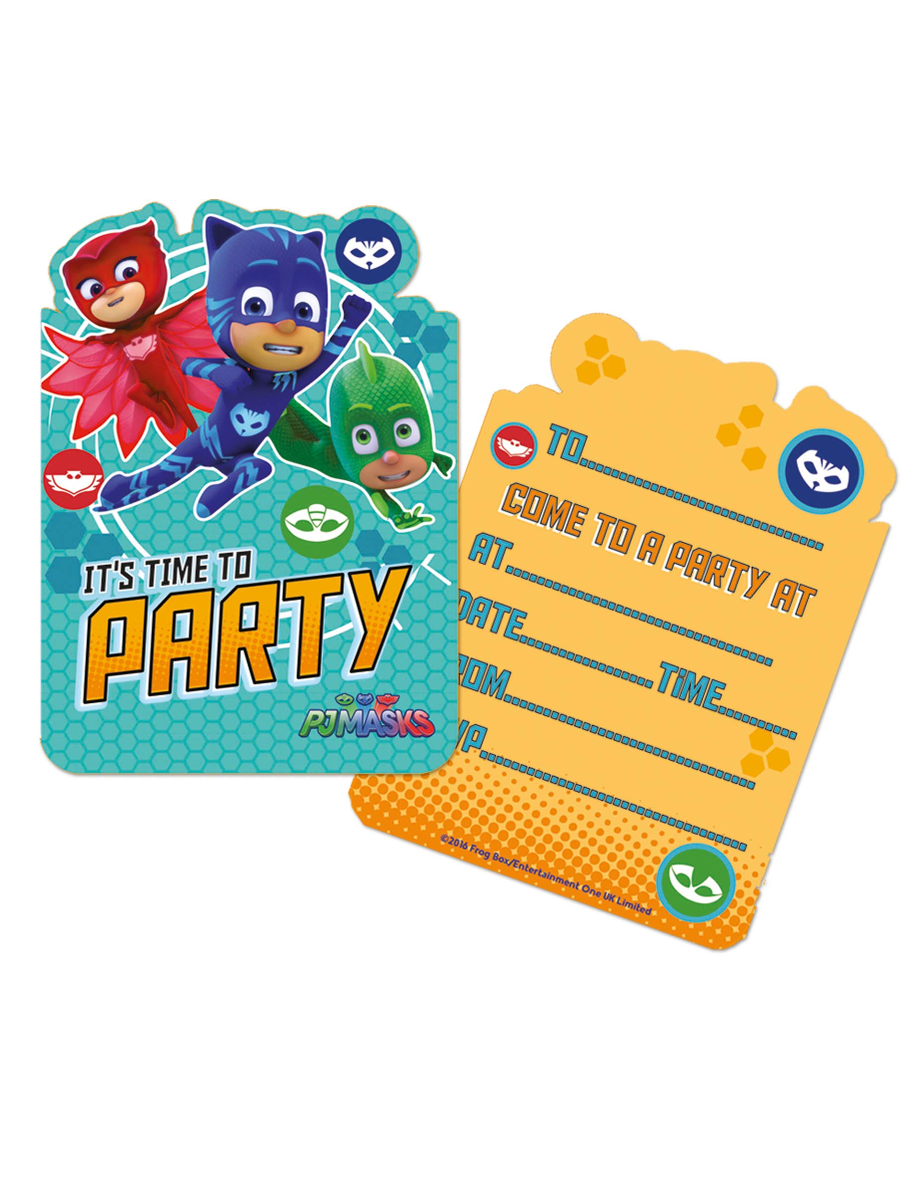 PJ Masks Invite Cards with Envelopes