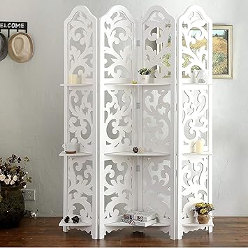 Amazon De Fasherati Raumteiler Modern Raumteiler Fur Wohnzimmer 4 Paneele Weiss Raumteiler Inkl