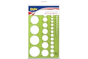 MAPED Helix - Combo Circle Plastic Drawing Template - Essential Drafting Tool for Precision Geometric Shapes - Ideal for Artists and Designers - Includes Various Circle Sizes