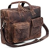 Leather briefcase 18 Inch Laptop Messenger Bags for Men and Women Best Office Briefcase Satchel Bag