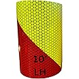 Reflective Solutions- V98 Chevron Reflective Tape- Lime Yellow Red Stripe- 6in x 10 feet Left Hand Slant- Orafol Oralite DOT-C2 SAE Certified- Made in USA Chevron Safety Tape for Cars, Trucks, Trailer