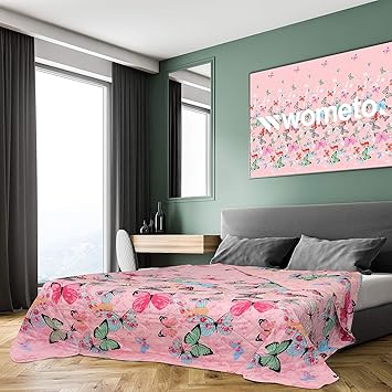 Xxl Tagesdecke 220x240 Cm Oekotex Schmetterlinge Gesteppt Rosa Blau Grun Decke Bett Uberwurf Wohndecke Steppdecke Landhaus Stil Barock Modern Bunt Amazon De Kuche Haushalt