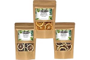 DRINK BOTANICALS IRELAND 3-Pack Dehydrated Orange, Lemon, Lime Slices | 4.5 OZ | Approx 50+ Slices In Total | 100% Natural | For Cocktails, Wreath Making, Tea, Cakes, Decoration | Dried Orange For Cocktails | Drink Botanicals