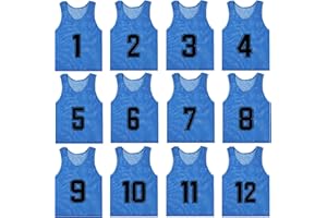MTTYYD Nylon Mesh Scrimmage Training Team Practice Vests Pinnies for Adult Youth Soccer Bibs Numbered Practice Jerseys
