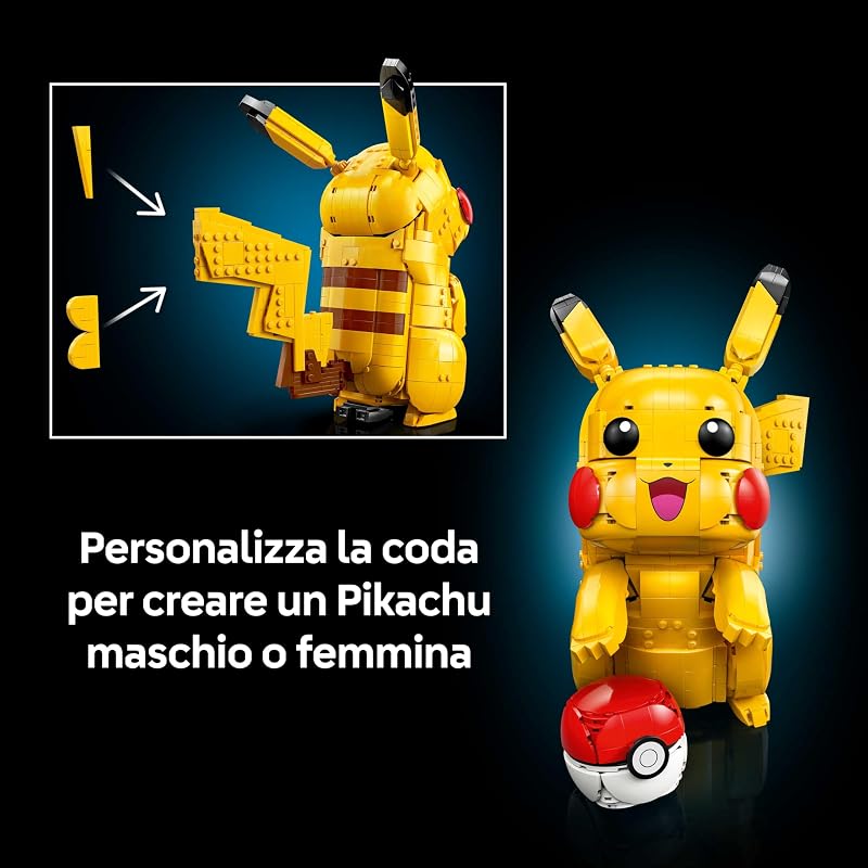 Pokémon Pikachu e Poké Ball - Kit di Modellismo per Adulti Tratto dall'Anime con Figura Snodabile ed Espositore - Decorazione Fai da Te per la Camera - Regalo per Gamer da Collezione - 72152