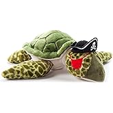 The Petting Zoo Sea Turtle Stuffed Animal Plushie, Gifts for Kids, Pirate Animals, Pirate Sea Turtle Plush Toy 14 inches