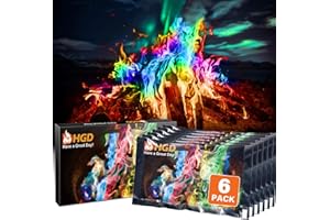 HGD (6 Pack) Magic Campfire Fire Color Changing Packets for Fire Pit, Indoor/Outdoor Fireplace, Bonfire - Rainbow Magical Flame, Camping Accessory, Compatible with Wood