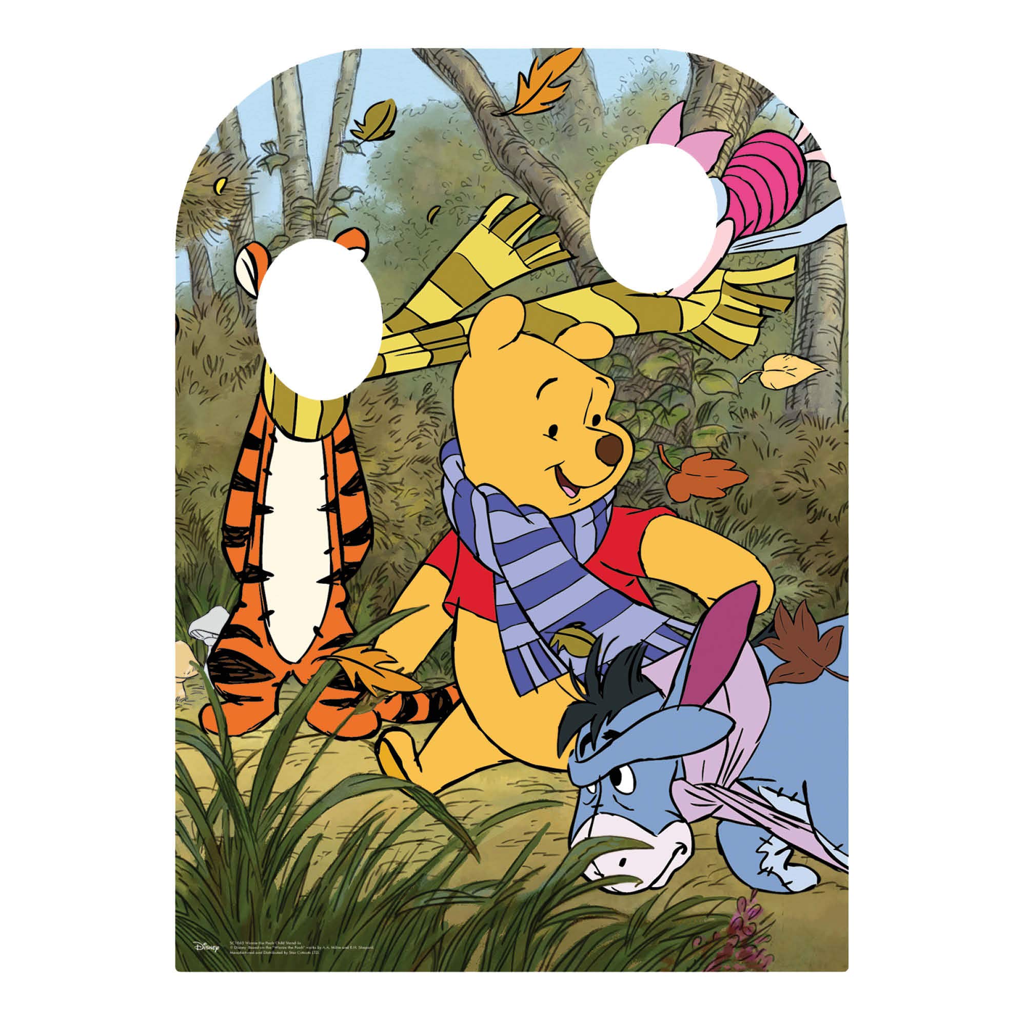 Star Cutouts Ltd SC1063 DISNEY Winnie The Pooh, Eeeyore and Tigger Hundred Acre Wood with Friends Child Size Stand-In Cut Out, Cardboard, Multi-Colour, 131 x 95 x 131 cm