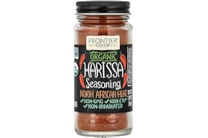 Frontier Co-op Organic Harissa Seasoning, 1.9 Ounce Bottle, N. African Heat with Chili Peppers, Cayenne, Paprika & Coriader