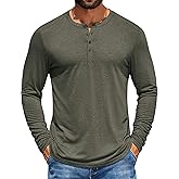 COOFANDY Men's Henley Shirts Long Sleeve T-Shirt Lightweight Fashion Casual Pullover Tee Shirt