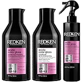 Redken Acidic Color Gloss Shampoo, Conditioner & Heat Protection Spray Set For Color-Treated Hair - Detangles and Extends Intense Shine With Heat Protection