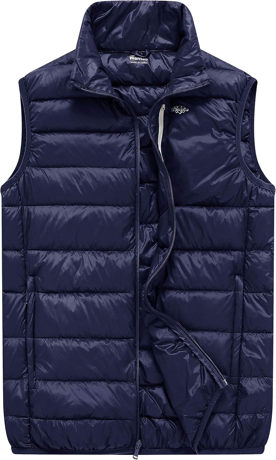 Wantdo Men's Lightweight Packable Outdoor Down Vest Puffer Coat Navy