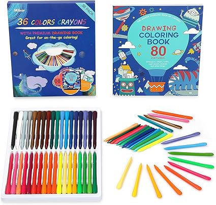 Download Amazon Com Mibor Crayons Set With Kids Coloring Book 36 Washable Crayons With 80 Pages Coloring Book Kids Art Paint Sets Crayon Painting Supplies For Kids Students Toddlers Beginners Drawing Party Favors