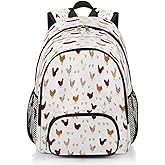 TropicalLife Farmhouse Rooster Chicken Bookbag 18 Inch School Backpack Teens Girls Boys Schoolbag Shoulder Computer Hiking Gym Travel Casual Travel Daypack