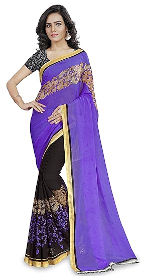 Kashvi sarees Georgette Saree with Blouse Piece