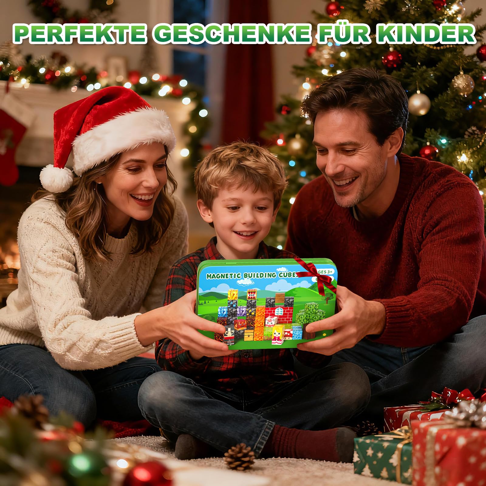 Magnetische Bausteine, 60PCS Reise Magnetic Building Blocks, Magnetisches Reise Spielzeug mit Eisenbox, Kreative Magnetsteine Würfel Spiel Spielzeug Geschenk ab 3 4 5 6 7 8 9+ Jahre Junge Mädchen 9