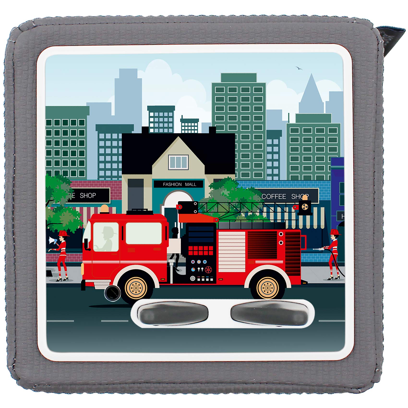 yabaduu Protective Film Cover for Toniebox Perfect Fit Self-Adhesive Child-Friendly Film Accessories for Children Toys (Y031-13 Fire Brigade, Without Name of Choice