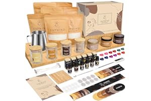 SUPMIND Premium Candle Making Kit for Adults Beginners, DIY Starter Candle Making Supplies with Soy Wax, 6 Pleasant Scents, 7oz Jars & Tins, Color Dyes & More - Perfect as Home Decorations