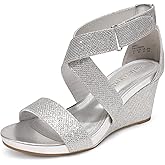 DREAM PAIRS Women's Elastic Ankle Strap Wedge Sandals