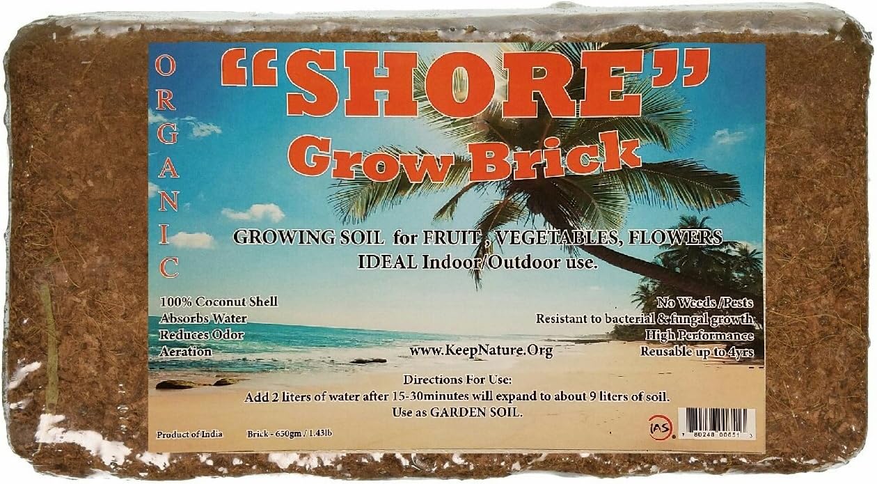 Compressed Coconut Coir Brick - 650gm / 1.43lb