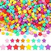 Augshy 700Pcs Star Pony Beads - Large Hole Star Shape Spacer Rainbow Beads for Birthday, 4th of July, Pride Party Decorate, Jewelry Making, Necklace, Friendship, Hair