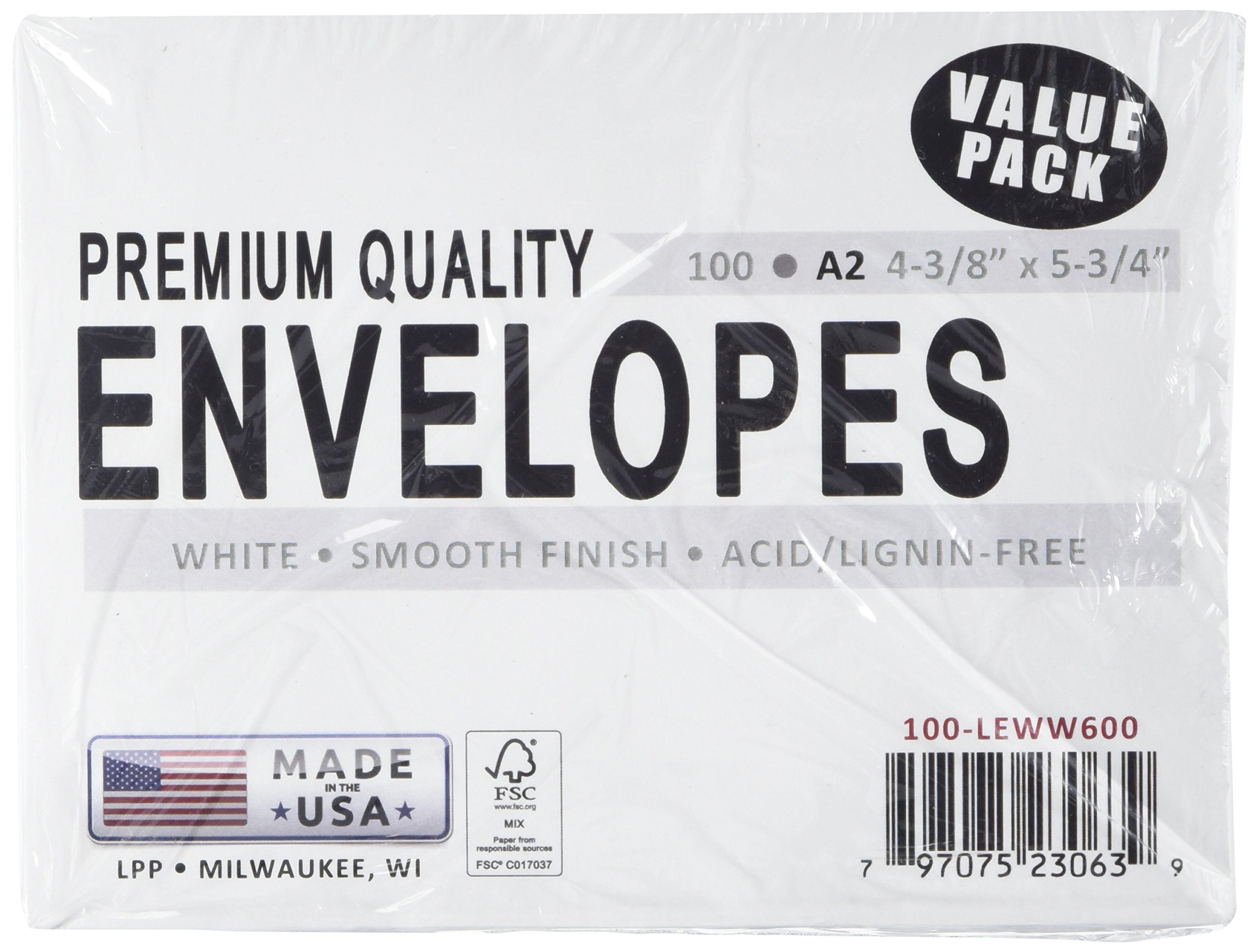 Leader Paper Products Leader A2 Envelopes 4.375 x 5.75-inch 0, White